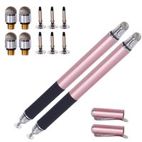 Honsky Touch Screen Stylus: Universal 2 in 1 Precision Fine Tip Disc & Mesh Stylus, Stylist Pens, Capacitive Touchscreen Stylus Pen for Cell Phone Tablet (2Packs, 10 Replacement Tips,Rose Gold)