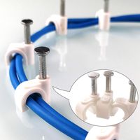 100 Pack Nail in Cable Clips Ethernet Cable Nails Tacks Clips 6mm for Electrical, Ethernet, Dish Wire, Coax Cable, RG6, RG59, CAT6, RJ45 Cable,White