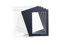 THE DISPLAY GUYS 5x7 Pack of 25 Textured Dignity Blue Picture Photo Matting Mat Boards + Backing Boards + Clear Plastic Bags Complete Set
