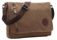 AIBAG Messenger Bag, Canvas Crossbody Bag for Women and Men (Coffee)
