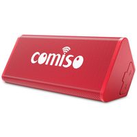 COMISO Portable Bluetooth Speaker, 12W IPX7 Waterproof, Bluetooth 4.2 Speaker with 20-Hour Playtime, Support TF Card, Dual-Driver with Built-in Mic, Compatible with iPhone, Samsung, and iPad