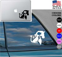 Animal lover Horse Dog Cat Love Pet Vinyl Decal Sticker for Car Window Laptop (2) Cat Dog Horse, White)