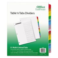 Office Essentials 11681 Table 'n Tabs Dividers, 31-Tab, Letter