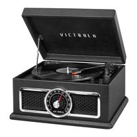 Victrola 4-in-1 Nostalgic Plaza Bluetooth Record Player with 3-Speed Turntable and FM Radio, Black