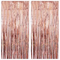 USHOT 2Pcs Foil Curtains Backdrop Tinsel Backdrop Wedding Birthday Party Stage Decor