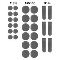 Wrap-It Storage Cable Clams - Assorted 30-Pack, Gray - Hook and Loop Cable Holder Cord Management Cable Clips Organizers for Holding Cords and Wire in Place