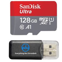 SanDisk 128GB Ultra Micro SDXC Memory Card Bundle Works with Samsung Galaxy A7 (2018), A8+ (2018), A9 (2018) Cell Phone UHS-I Class 10 (SDSQUAR-128G-GN6MN) Plus Everything But Stromboli TM Card Reader
