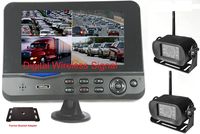 4Ucam TWO Digital Wireless Camera + 7" Monitor Quad-view + Adapter for Furrion FRCBRKT-BL Pre-install Mounting Kit (FOS48T-BL/FOC12TA-BL) for RV, Trailer, 5th Wheels