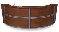 OFM Core Collection Marque Series Double Unit Curved Reception Station, in Cherry (55292-CHY)