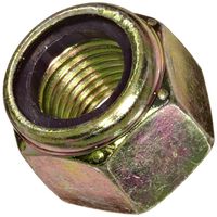 Steel Lock Nut, Zinc Yellow-Chromate Plated Finish, Grade 8, Right Hand Threads, Nylon Insert, 1/2"-20 Threads, 0.837" Width Across Flats (Pack of 10)