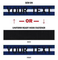 Northern Safari Custom Uniform Name Tape 24 Hr Ship Royal Blue-White Line 6 Inch 2-Line Text Sew