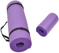 BalanceFrom GoYoga+ All-Purpose 1/2-Inch Extra Thick High Density Anti-Tear Exercise Yoga Mat and Knee Pad with Carrying Strap (Purple)