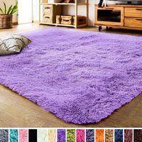 LOCHAS Luxury Velvet Fluffy Rug Modern Shag Area Rugs for Bedroom, Super Soft and Comfy Carpet, Non Slip Floor Fur Carpets for Kids Home Decor, 2x3 Feet Purple