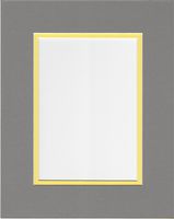 Pack of 5 11x14 Ocean Grey and Yellow Double Picture Mats Cut for 8x10 Pictures