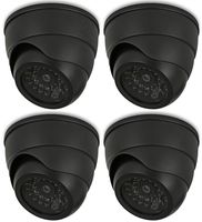 Fake Security Surveillance Cameras 4 Pack CCTV Dome Camera with Realistic Look Recording Blinking Red LED Light Indoor and Outdoor Use, for Homes & Business- by Armo