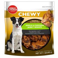 Grreat Choice Chewy Grain & Gluten Free & Apple & Chicken Jerky Wraps