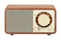 Sangean WR-7WL Wood Cabinet Mini Bluetooth Speaker with FM Tuner and Aux-in Walnut/Wood