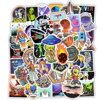 ET Stickers Laptop Mystical UFO Alien Human Stickers Waterproof Skateboard Pad MacBook Car Snowboard Bicycle Luggage Decor (UFO-50pcs)