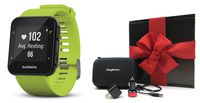 Garmin Forerunner 35 (Lime) GPS Running Watch Gift Box Bundle | Includes GPS Running Watch with Wrist-Heart Rate, PlayBetter USB Car/Wall Adapters, Protective Case | Black Gift Box