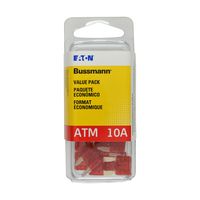 Bussmann (VP/ATM-10-RP) Red 10 Amp Fast Acting ATM Mini Fuse, (Pack of 25)