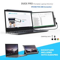 Mobile Pixels Duex Pro Portable Monitor for Laptops 12.5" Full HD IPS USB A/Type-C USB The On-The-Go Dual-Screen Monitor, Plug and Play (Duex Pro w/Kickstand)
