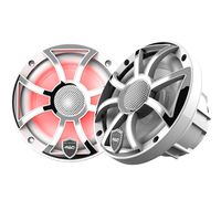 Wet Sounds REVO 6-XSW-SS White XS/Stainless Overlay Grill 6.5 Inch Marine LED Coaxial Speakers (Pair)