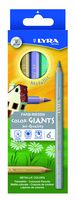 LYRA Color-Giants Colored Pencils, Lacquered, 6.25 Millimeter Cores, Set of 6 Pencils, Assorted Metallic Colors (3941062)