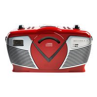 Sylvania Portable Cd Boombox with Am/FM Radio, Retro Style, Red
