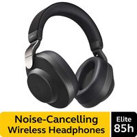 Jabra Elite 85h Wireless Noise-Canceling Headphones, Titanium Black - Over Ear Bluetooth Headphones Compatible with iPhone & Android - Built-in Microphone, Long Battery Life - Rain & Water Resistant