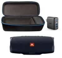 JBL Charge 4 Portable Waterproof Wireless Bluetooth Speaker Bundle with divvi! Charge 4 Protective Hardshell Case and Anker 2-Port Wall Charger - Black