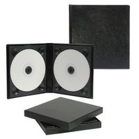 Neil Enterprises, Inc Classic Black Leather Double CD/DVD Holder - Holds 2 discs