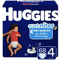 HUGGIES OverNites Diapers, Size 4, 68 Count, Overnight Diapers (Packaging May Vary)