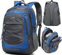 Backpack for School Bookbag College Student Travel Business Hiking Fit Laptop Up to 15.6 Inch Lightweight Night Light Reflective (Blue)