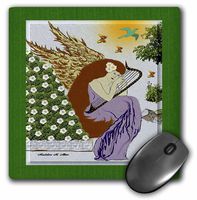 3dRose LLC 8 x 8 x 0.25 Inches Angel Playing Harp in a Garden - Christmas Art 9 Mouse Pad (mp_6681_1)