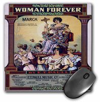 3dRose LLC 8 x 8 x 0.25 Inches Mouse Pad, Woman Forever March, Liberty Equality Justice Victory Song Sheet Cover Picture (mp_154819_1)