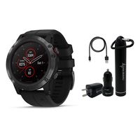 Garmin Fenix 5X Plus Sapphire Premium Multisport GPS Watch with Maps, Music and Contactless Payments and Wearable4U Ultimate Power Pack Bundle (Sapphire/Black with Black Band)