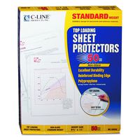 C-Line Top Loading Standard Weight Poly Sheet Protectors, Non-Glare, 8.5 x 11 Inches, 50 per Box (62038)