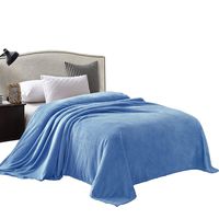 Exclusivo Mezcla Queen Size Flannel Fleece Velvet Plush Bed Blanket as Bedspread/Coverlet/Bed Cover (90" x 90", Blue) - Soft, Lightweight, Warm and Cozy