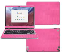 Decalrus - Protective Decal for Samsung ChromeBook Plus XE513C24, Pro XE510C24 (12.3" Screen) Laptop Rose Carbon Fiber Skin Decal wrap CFsamsungChrmbkPlus12Rose