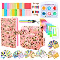 Sunmns Camera Accessories Bundle Kit Set for Fujifilm Instax Mini 9, Accessory Include Case, Album, Film Stickers, Desk Frames, Hanging Frame, Filters, Strap (Pink Floral)