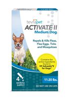 TevraPet Activate II Flea and Tick Prevention for Dogs - Topical, 11-20 Lbs