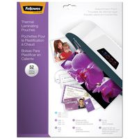 Fellowes Laminating Pouches, Thermal, Kit, Assorted Sizes, 3 Mil, 52 Pack (5208401)