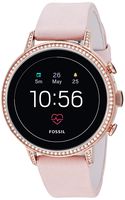 Fossil Women's Gen 4 Venture HR Heart Rate Stainless Steel and Leather Touchscreen Smartwatch, Color: Rose Gold, Pink (Model: FTW6015)