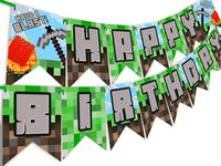 POP parties Pixel Party Happy Birthday Banner - Made in The USA - Blast