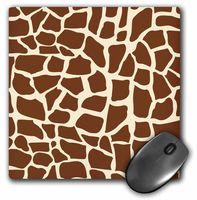3dRose LLC 8 x 8 x 0.25 Inches Mouse Pad, Giraffe Skin Graphic Animal Print Pattern, Brown and Yellow, African Safari, Modern Stylish (mp_155617_1)
