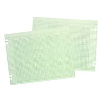 Wilson Jones Green Columnar Ruled Ledger Paper, Double Page Format, 24 Columns and 36 Lines per Page, 11 x 17 Inches, 100 Sheets per Pack (WG50-24A)
