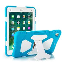 New iPad 9.7 2018/2017 Case, KIDSPR Lightweight Shockproof Rugged Cover with Stand Protective Full Body Rugged for Kids for New Apple iPad 9.7 inch 2018/2017 (6th Gen, 5th Gen) (Lightblue White)