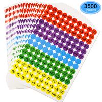 Preprinted Pricing Labels, EAONE Garage Sale Labels Pup Neon Stickers Removable, 3/4 Inch Diameter, Pack of 3500