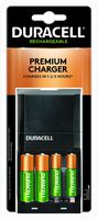 Duracell - Ion Speed 4000 Battery Charger with 2 AA and 2 AAA Batteries - charger for Double A and Triple A batteries