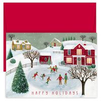 Masterpiece Studios Holiday Collection 18 Cards / 18 Envelopes, Skating Scene